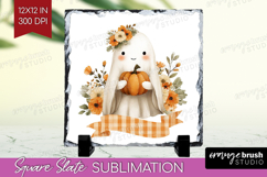 Cute Ghost Slate PNG - Spooky Halloween Square Slate Product Image 1