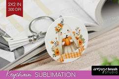 Cute Ghost Keychain PNG - Spooky Halloween Keychain Product Image 1