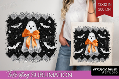 Cute Ghost Tote Bag - Spooky Halloween Tote Bag PNG Product Image 1