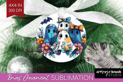 Cute Ghost Ornament PNG - Spooky Halloween PNG Sublimation Product Image 1