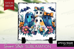 Cute Ghost Slate PNG - Spooky Halloween Square Slate Product Image 1