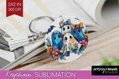 Cute Ghost Keychain PNG - Spooky Halloween Keychain Product Image 1