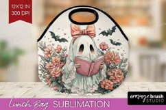 Cute Ghost Lunch Bag - Spooky Halloween Lunch Bug PNG Product Image 1