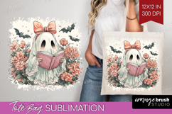 Cute Ghost Tote Bag - Spooky Halloween Tote Bag PNG Product Image 1