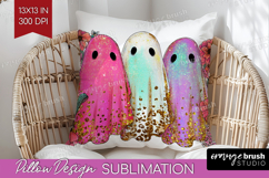 Cute Ghost Pillow Sublimation - Spooky Halloween Pillow PNG Product Image 1