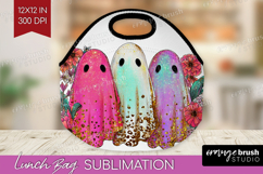 Cute Ghost Lunch Bag - Spooky Halloween Lunch Bug PNG Product Image 1