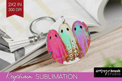 Cute Ghost Keychain PNG - Spooky Halloween Keychain Product Image 1
