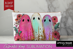 Cute Ghost Cosmetic Bag - Spooky Halloween Makeup Bag PNG Product Image 1