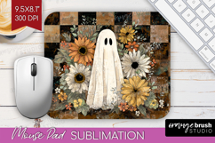 Cute Ghost Mouse Pad Sublimation - Spooky Halloween Mousepad Product Image 1