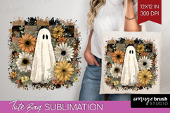Cute Ghost Tote Bag - Spooky Halloween Tote Bag PNG Product Image 1