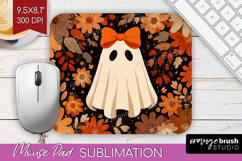 Cute Ghost Mouse Pad Sublimation - Spooky Halloween Mousepad Product Image 1