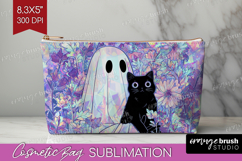 Cute Ghost Cosmetic Bag - Spooky Halloween Makeup Bag PNG Product Image 1