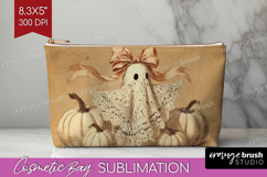 Cute Ghost Cosmetic Bag - Spooky Halloween Makeup Bag PNG Product Image 1