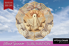 Cute Ghost Wind Spinner Sublimation PNG - Spooky Halloween Product Image 1