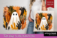 Cute Ghost Tote Bag - Spooky Halloween Tote Bag PNG Product Image 1