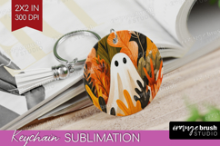 Cute Ghost Keychain PNG - Spooky Halloween Keychain Product Image 1