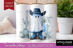 Cute Ghost Tumbler Wrap - Spooky Halloween Tumbler PNG Product Image 1
