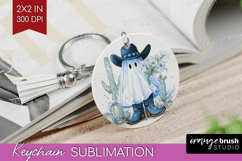 Cute Ghost Keychain PNG - Spooky Halloween Keychain Product Image 1