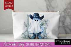 Cute Ghost Cosmetic Bag - Spooky Halloween Makeup Bag PNG Product Image 1