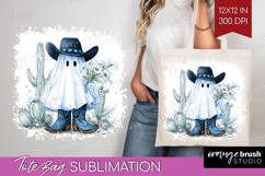 Cute Ghost Tote Bag - Spooky Halloween Tote Bag PNG Product Image 1