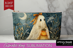 Cute Ghost Cosmetic Bag - Spooky Halloween Makeup Bag PNG Product Image 1