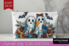Cute Ghost Cosmetic Bag - Spooky Halloween Makeup Bag PNG Product Image 1