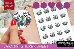 Cute Ghost Round Sticker - Spooky Halloween Printable Sheet Product Image 1