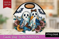 Cute Ghost Lunch Bag - Spooky Halloween Lunch Bug PNG Product Image 1