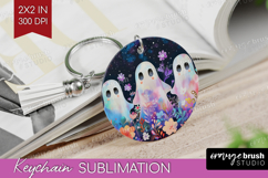 Cute Ghost Keychain PNG - Spooky Halloween Keychain Product Image 1
