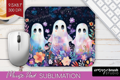 Cute Ghost Mouse Pad Sublimation - Spooky Halloween Mousepad Product Image 1
