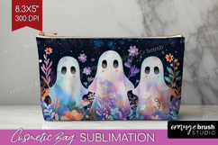 Cute Ghost Cosmetic Bag - Spooky Halloween Makeup Bag PNG Product Image 1