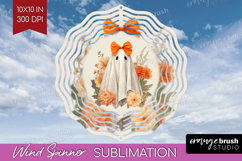 Cute Ghost Wind Spinner Sublimation PNG - Spooky Halloween Product Image 1