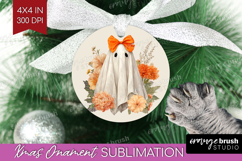 Cute Ghost Ornament PNG - Spooky Halloween PNG Sublimation Product Image 1