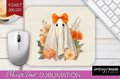 Cute Ghost Mouse Pad Sublimation - Spooky Halloween Mousepad Product Image 1