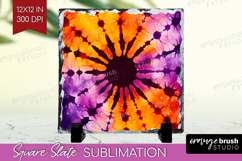 Halloween Slate PNG - Tie Dye Square Slate Sublimation Product Image 1