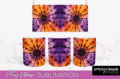 Halloween Tie Dye Coffee Mug Sublimation - Spooky Mug Wrap Product Image 1