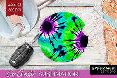 Halloween Car Coaster - Tie Dye Coaster PNG Sublimation Product Image 1