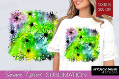 Halloween Square Tshirt Background - Tie Dye PNG Sublimation Product Image 1