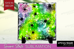 Halloween Slate PNG - Tie Dye Square Slate Sublimation Product Image 1