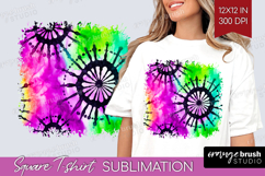 Halloween Square Tshirt Background - Tie Dye PNG Sublimation Product Image 1