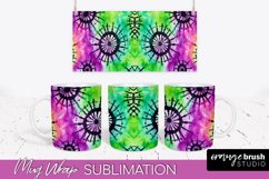 Halloween Tie Dye Coffee Mug Sublimation - Spooky Mug Wrap Product Image 1