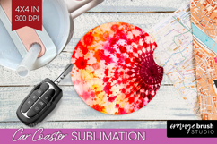 Halloween Car Coaster - Tie Dye Coaster PNG Sublimation Product Image 1