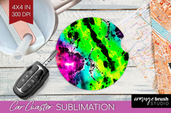 Halloween Car Coaster - Tie Dye Coaster PNG Sublimation Product Image 1