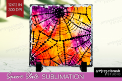 Halloween Slate PNG - Tie Dye Square Slate Sublimation Product Image 1