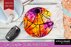 Halloween Car Coaster - Tie Dye Coaster PNG Sublimation Product Image 1