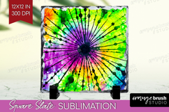 Halloween Slate PNG - Tie Dye Square Slate Sublimation Product Image 1