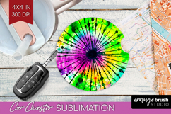 Halloween Car Coaster - Tie Dye Coaster PNG Sublimation Product Image 1