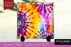 Halloween Slate PNG - Tie Dye Square Slate Sublimation Product Image 1