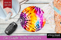 Halloween Car Coaster - Tie Dye Coaster PNG Sublimation Product Image 1