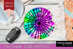 Halloween Car Coaster - Tie Dye Coaster PNG Sublimation Product Image 1